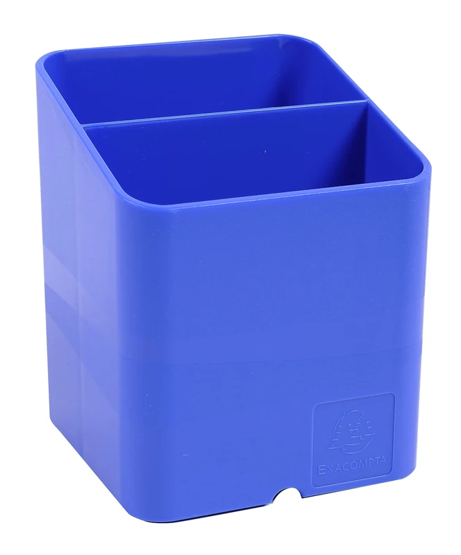 Exacompta - Ref 67779D - Iderama Collection - Pen-Cube Pen Pot - 74 x 74 x 93mm in Size, Space-Saving Design, 2 Sections for Desk Organisation - Ice Blue