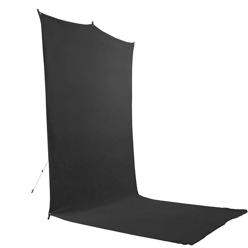 Savage Travel Backdrop Kit, Black Floor Extended Backdrop, Size 1.52m x 3.66m, Photo Backdrop with Aluminum Stand, Carry Bag with Shoulder Strap