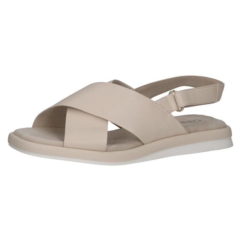 CAPRICE Women's Flat Leather Sandals with Footbed, Cream (Cream Perlato), 6 UK - Image 1