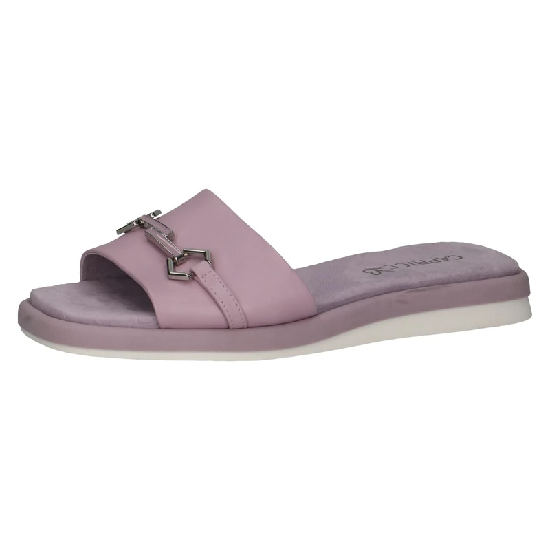 CAPRICE Women's Leather Mules with Footbed, Purple (Lavender Soft), 6 UK
