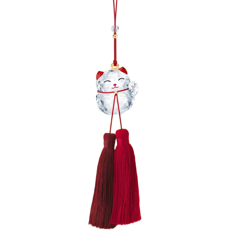 Swarovski Lucky Cat Ornament, CLEAR - Image 1
