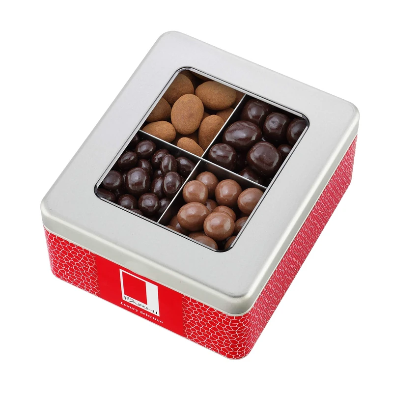 Rita Farhi Assorted Chocolate Coated Nuts Luxury Gift Tin 850g - Chocolate Covered and Cinnamon Dusted Mix Selection of Almonds, Hazelnuts, Ginger, Coffee Beans