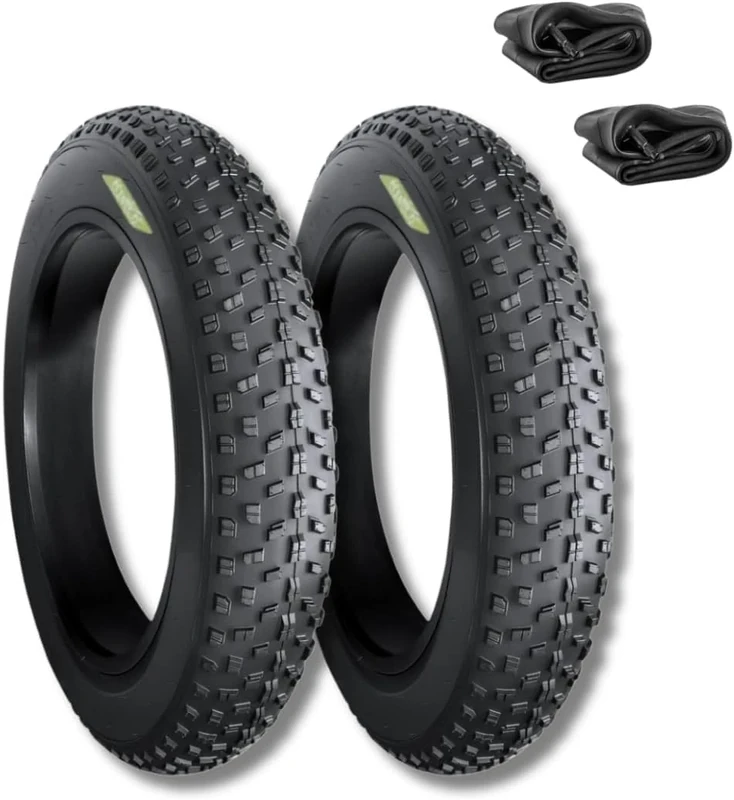 Ecovelò EBA26FBE 2 COVERS 26 X 4.0 (100-559) + ROOMS with V.A. Tires for Fat Bike Tires MTB Bike 26 X 4