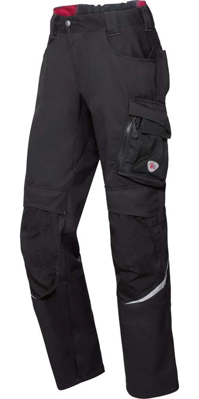 BP 1608-559-74 Bib & Brace, Stretch Braces With Clip Fastenings, 245,00 G/M², Fabric Blend, Mid Green/Black, Size 31/32L