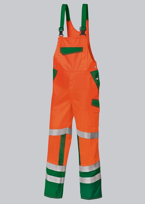 BP 1804-720-13 Bib & Brace, Stretch Braces With Clip Fastenings, 305,00 G/M², Reinforced Cotton, Royal Blue, Size 37/38N