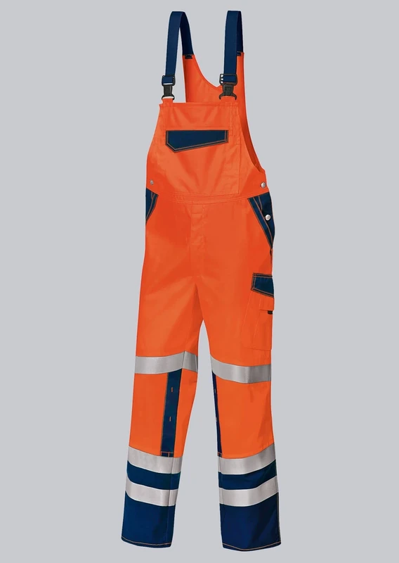 BP 1804-720-5681 Bib & Brace, Stretch Braces With Clip Fastenings, 305,00 G/M², Reinforced Cotton, Anthracite/Red, Size 43/44N