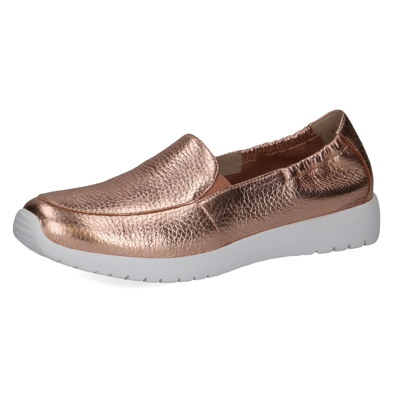 CAPRICE Women's Leather Slip-ons Flat, Metallic (Roseg.Met.Deer), 4 UK