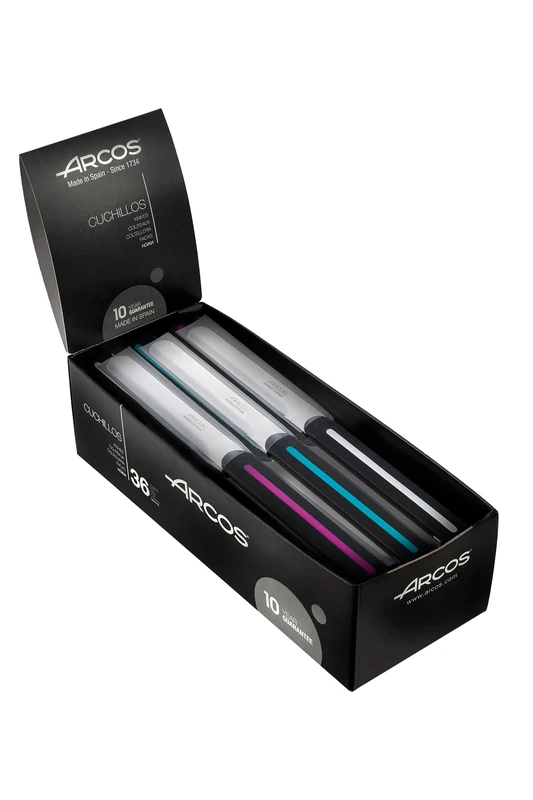 Arcos Series Table Knives - Set 36 Table Knives - Blade Stainless Steel Nitrum 100 mm - Handle Polypropylene (3 Colors)