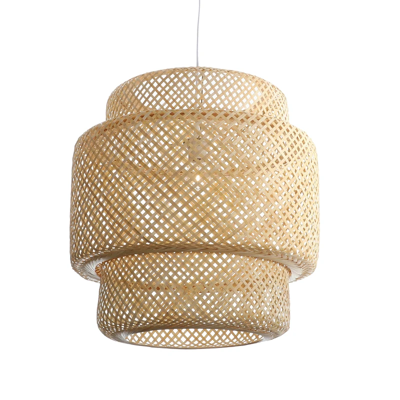 LUSSIOL Halong Pendant Light, diam. 52, Natural Bamboo, 60W