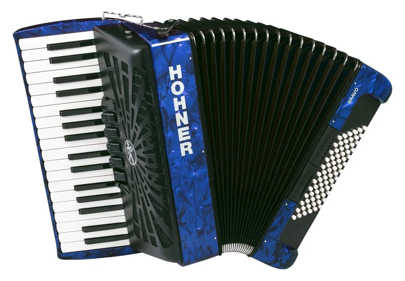 Hohner Bravo III 72 Blue Silent Key Button Accordion