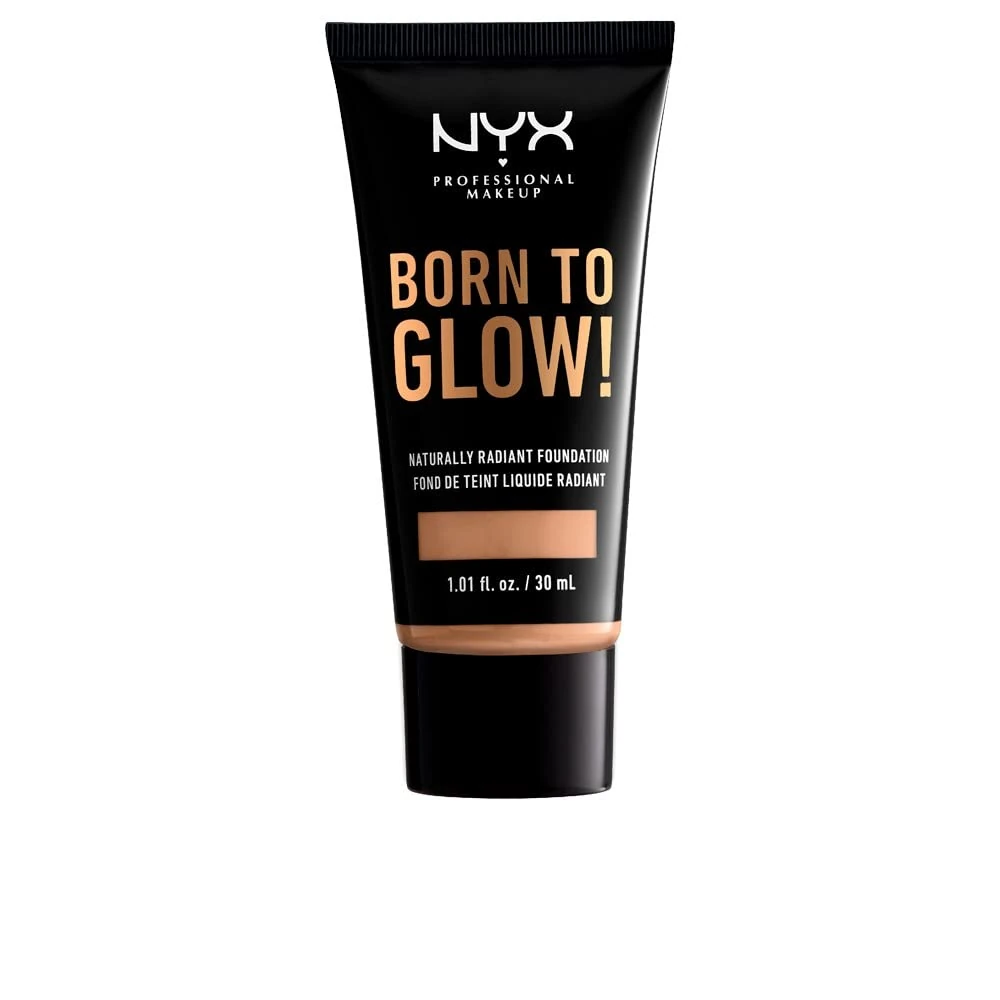 NYX Professional Makeup Born to Glow Radiant Foundation, Iridescent Finish, Buildable Medium Coverage, Vegan Formula, Shade: Medium Olive