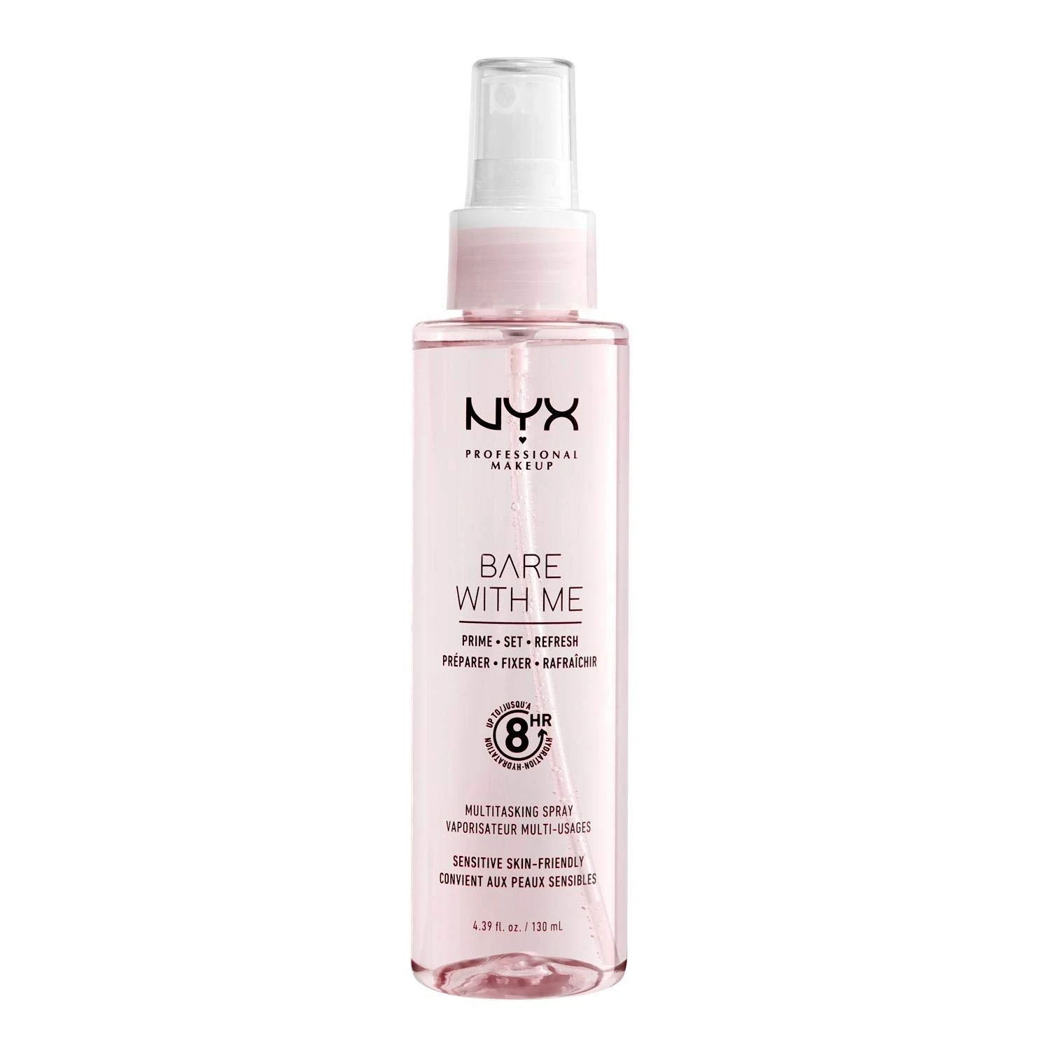 NYX Professional Makeup Bare with Me Prime, Set, Refresh, Multitasking Spray - Spray on Makeup Primer, Foundation Setting Spray and Refreshing Spray, 130 ml