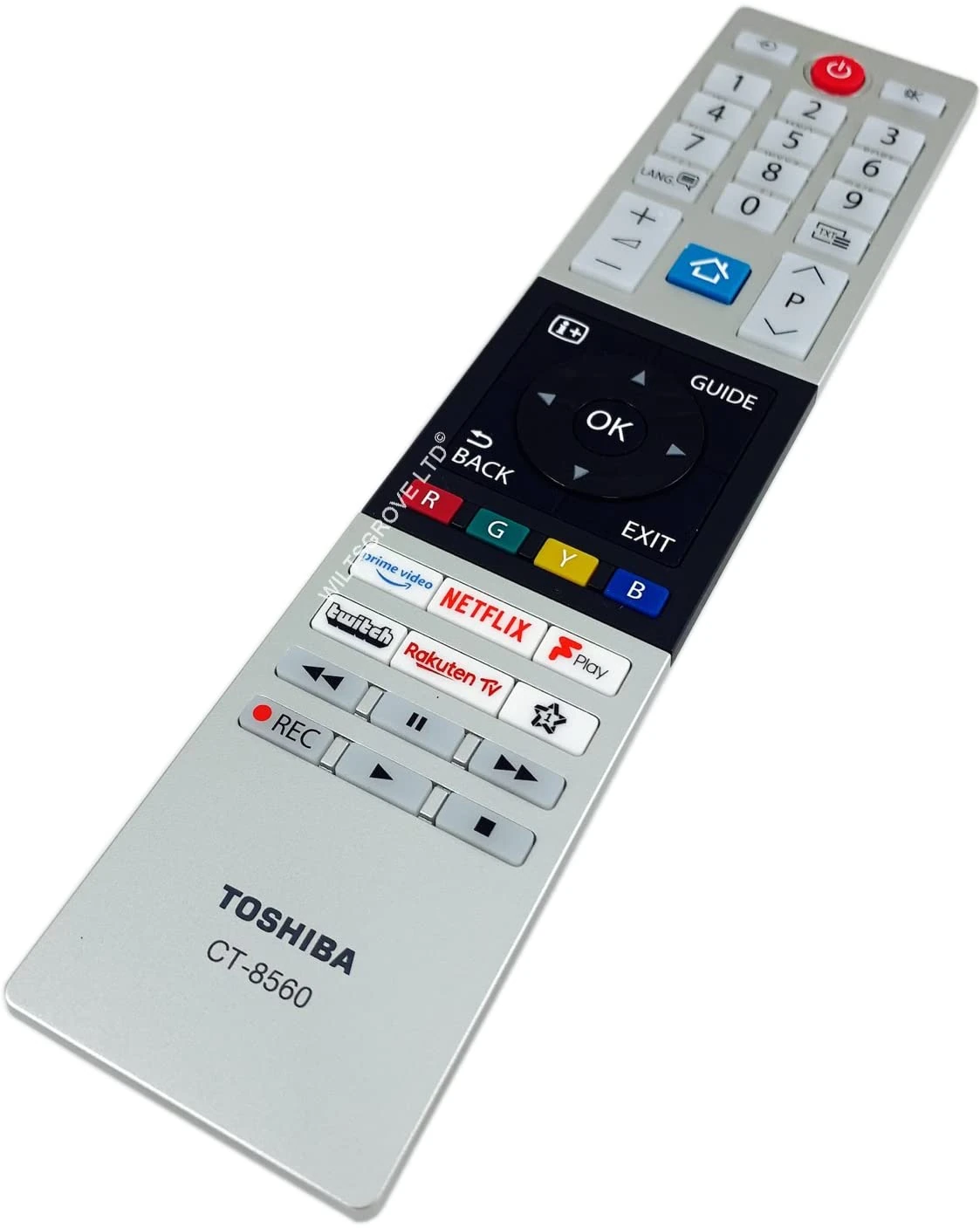 Original TV Remote Control for Toshiba CT-8560 CT-8541 30101774 RC42150P RC45150 Smart LED LCD with Prime Video NetFlix Freeview F play Buttons