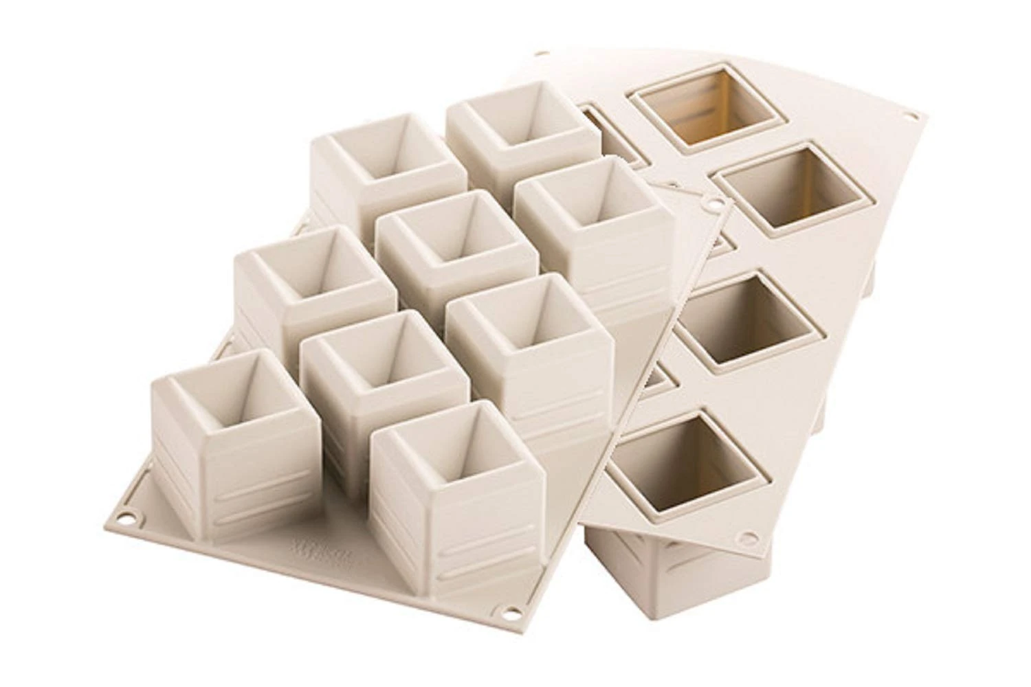 Silikomart | Silicone Mould for MOSAICO Monoportions, Non-Stick, 9 Cavities, Pack of 10 Cake Moulds, 50 x 50 h 50 mm Volume 9 x 105 ml Total 945 ml