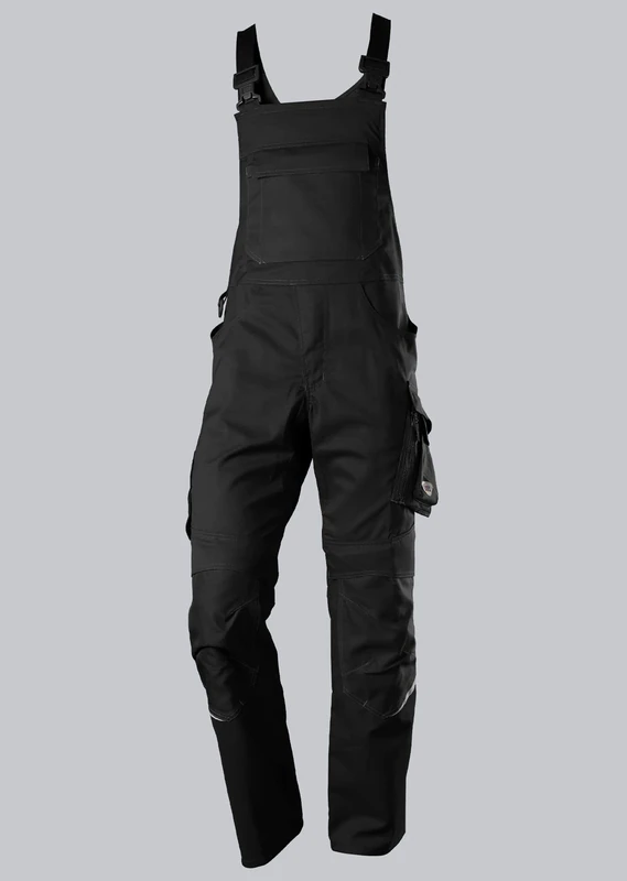 BP 1978-570-32 Coverall, Stand-Up Collar, Concealed Press Stud Band, 250,00 G/M², Fabric Blend With Stretch, Black, Size 38/40L
