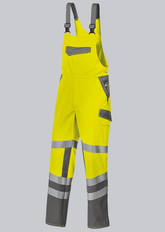 BP 1802-720-70 Bib & Brace, Stretch Braces With Clip Fastenings, 305,00 G/M², Reinforced Cotton, Olive Green/Anthracite, Size 31/32N