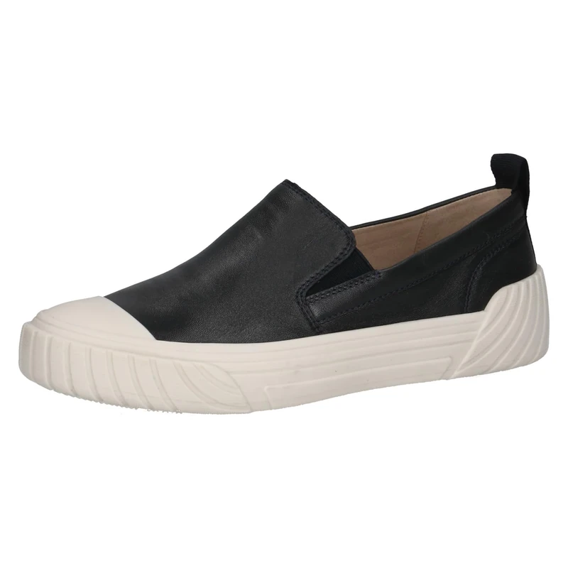 CAPRICE Women's leather slip-ons Flat, Blue (Ocean Softnap.), 6 UK