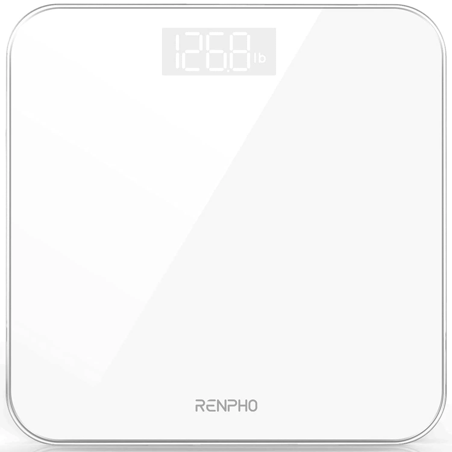 RENPHO Digital Bathroom Scales Weighing Scale with High Precision Sensors Body Weight Scale (Stone/lb/kg) - White, Core 1S