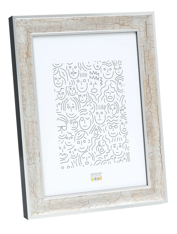 Deknudt S40JE9_20.0x28.0 Dark Brown Wooden Crackle Photo Frame Silver Black - Image 1