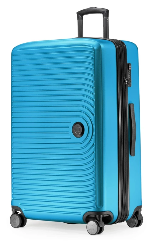 Hauptstadtkoffer Mitte - Large Hard-Shell Suitcase, TSA, 4 Wheels, Check-in Luggage with 8 cm Volume Expansion, 77cm, 130 liters, Cyan Blue