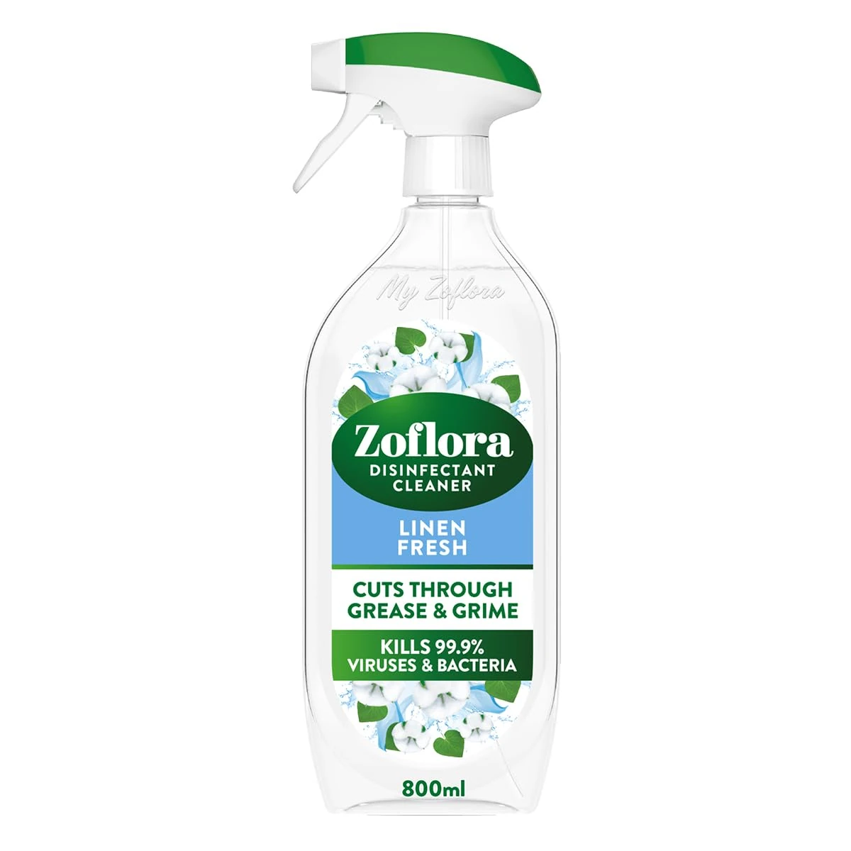 Zoflora Linen Fresh Multipurpose Spray, Multipurpose Disinfectant Liquid, Antibacterial & Multi-Surface, Pet Safe Disinfectant, Kills 99.9% Of Bacteria & Viruses, 1 X 800 ml