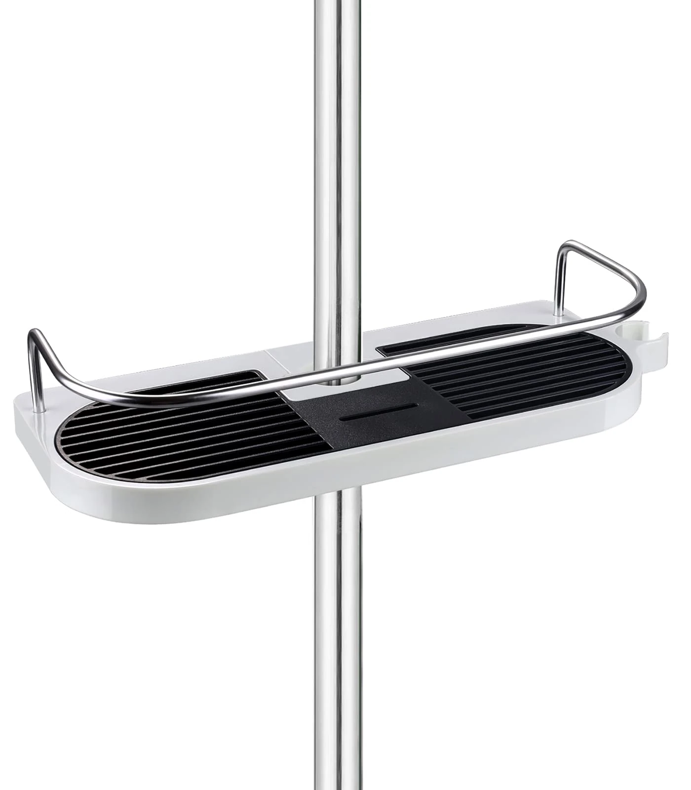 homeasy Bathroom Shower Shelf, Shower Caddy/Tidy No Drilling Shower Holders Storage for Soap Shampoo Shower Rack Hanging with Buckle and Shower Head Hook Suit 19mm-25mm Shower Rail