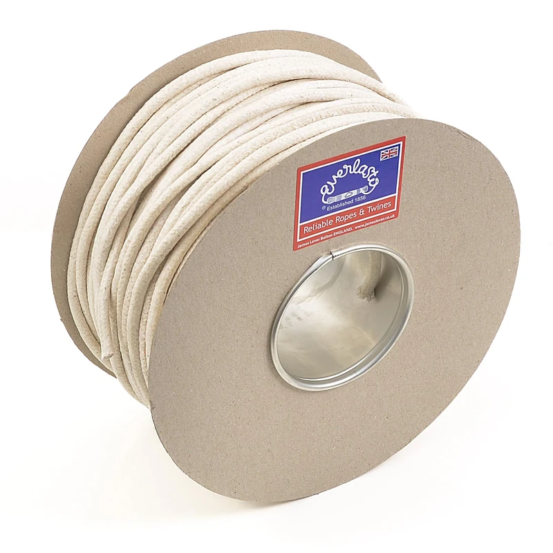 Everlasto 'Red Wrapper' UK Made Quality Waxed Cotton Sash Cord No.3 6.5mm x 100M