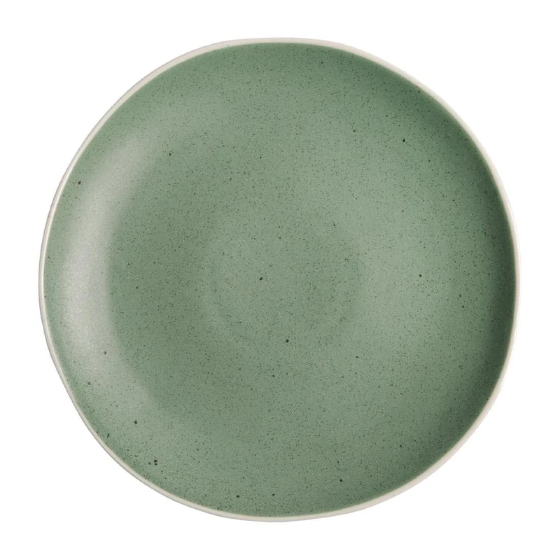 Olympia Chia Plates in Green - Porcelain - Uneven Edge - 270(пїЅ) mm - 6 pc