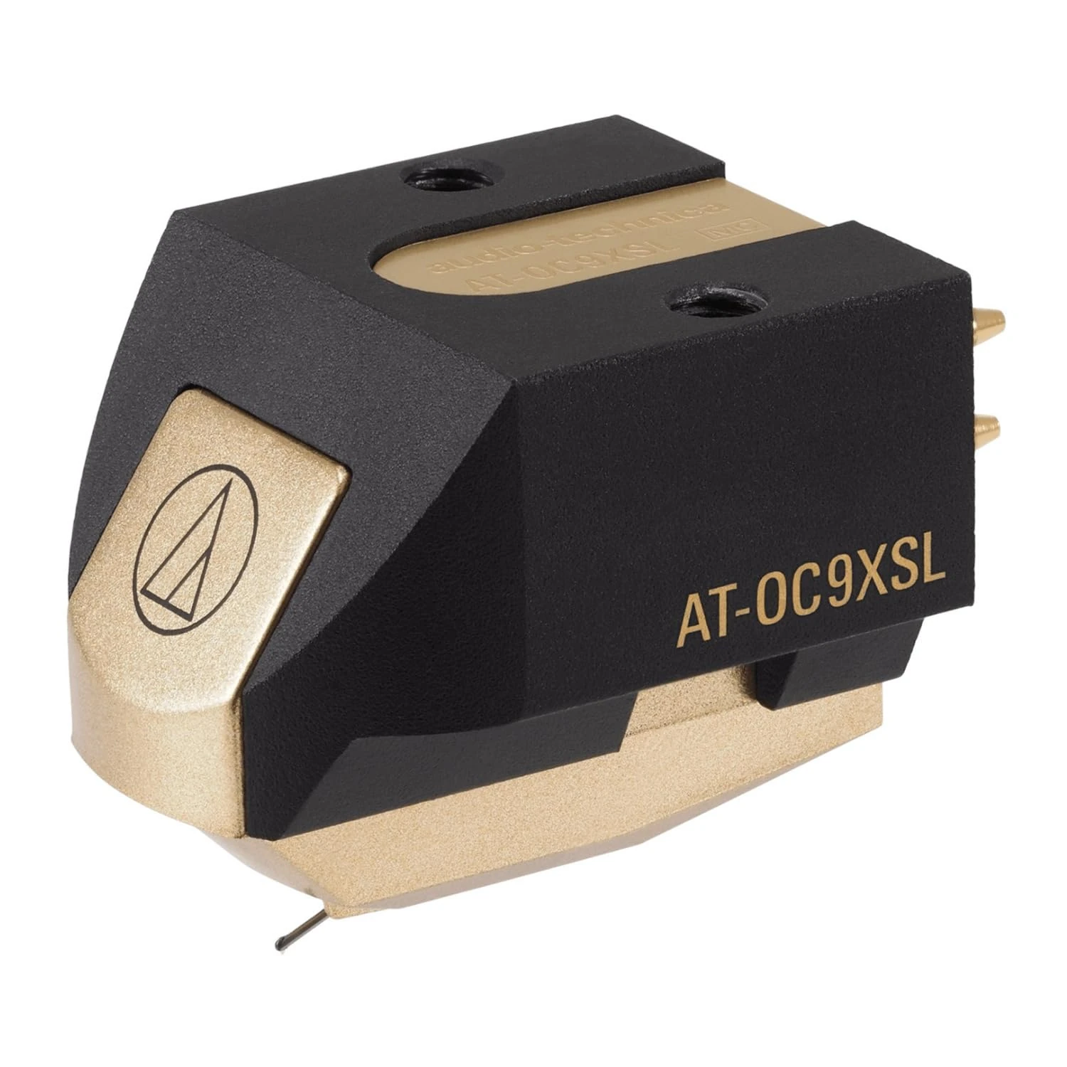 Audio Technica AT-OC9XSL Dual Moving Coil Cartridge with Special Line Contact Stylus 1/2" Mount includes Mounting Harware and brush (Black/Gold)