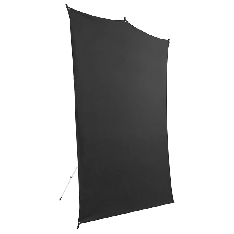 Savage Travel Backdrop Kit, Black Floor Extended Backdrop, Size 1.52m x 2.13m, Photo Backdrop with Aluminum Stand, Carry Bag with Shoulder Strap
