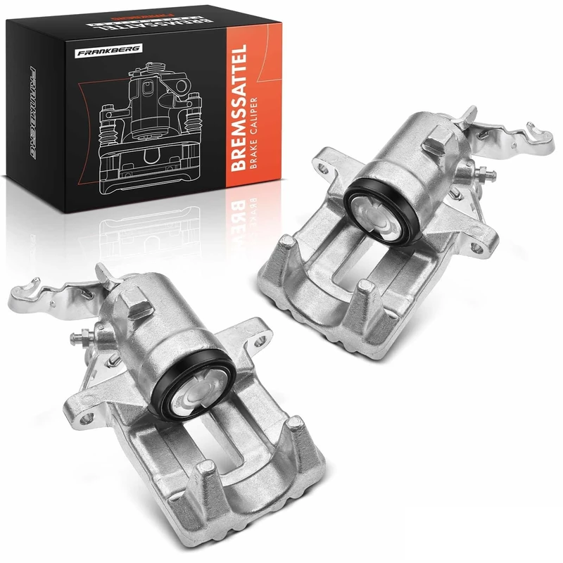 Frankberg 2x Brake Caliper Disc Brake Rear Left Right Aluminium Compatible with Golf Plus Golf V Golf VI A3 O.c.t.a.v.i.a II Leon Altea Altea XL Toledo III Replace# 1K0615423J