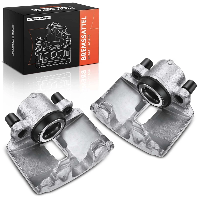 Frankberg 2x Brake Caliper Disc Brake Front Left Right Compatible with Golf Plus Golf V Golf VI P.a.s.s.a.t Fabia II Fabia III A3 O.c.t.a.v.i.a II C.a.d.d.y III Replace# 1K0615123E
