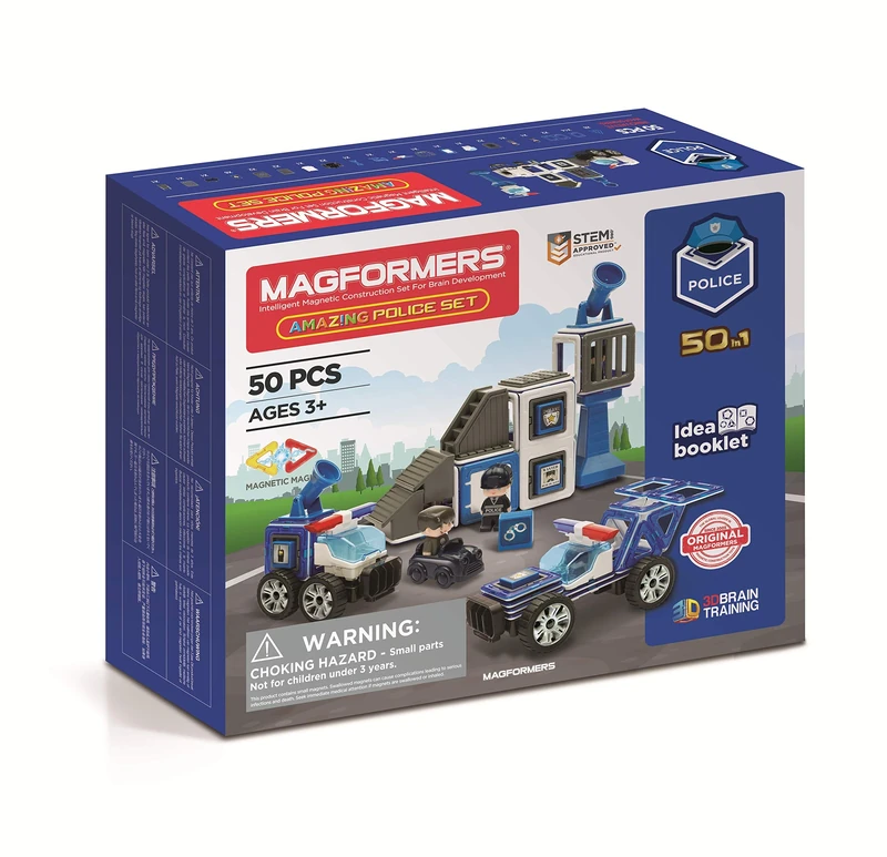 MAGFORMERS GmbH 278-55 Amazing Police Set 50T, Multi-Coloured