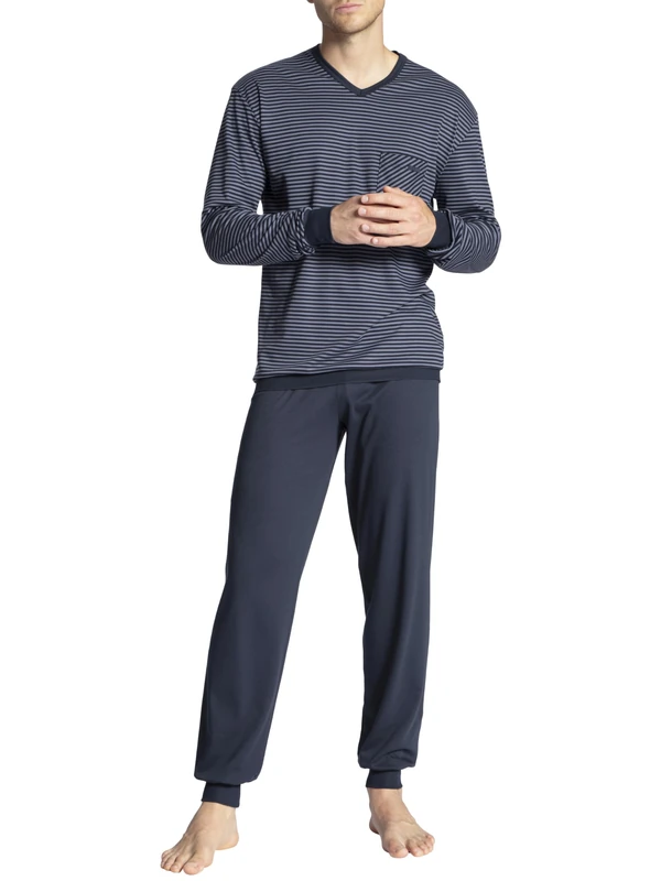 Calida Men's Relax Streamline Pyjama Set, Blue (Dark Sapphire 479), Medium