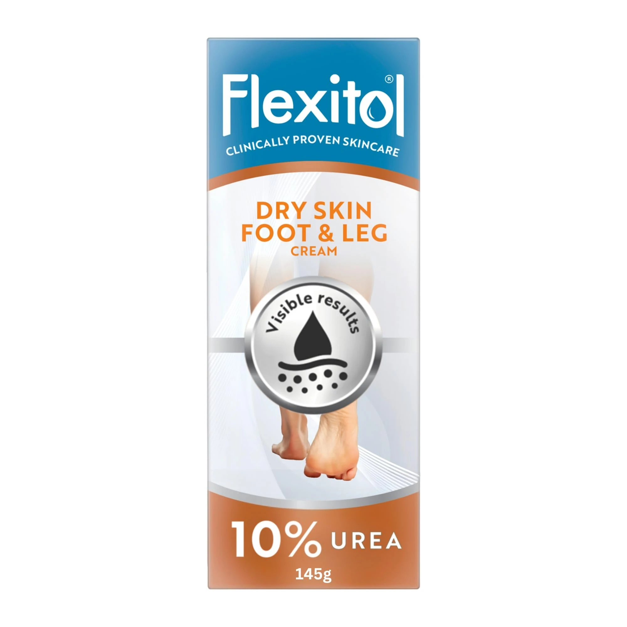 Flexitol Dry Skin Foot & Leg Cream, Clinically Proven to Hydrate Feet and Legs, Quick Absorbing Foot Care, 48H Hydration, Hydrate, Soften, and Moisturise Very Dry Feet and Legs, 10% Urea, 1 x 485g