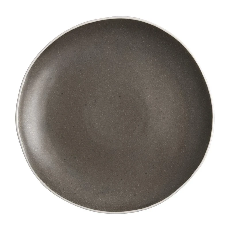 Olympia Chia Plates in Charcoal - Porcelain - Uneven Edge - 270(пїЅ) mm - 6 pc