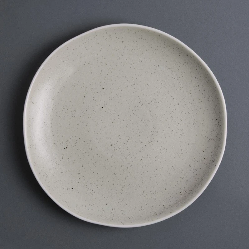 Olympia Chia Plates in Sand - Porcelain - Uneven Edge - 270(пїЅ) mm - 6 pc