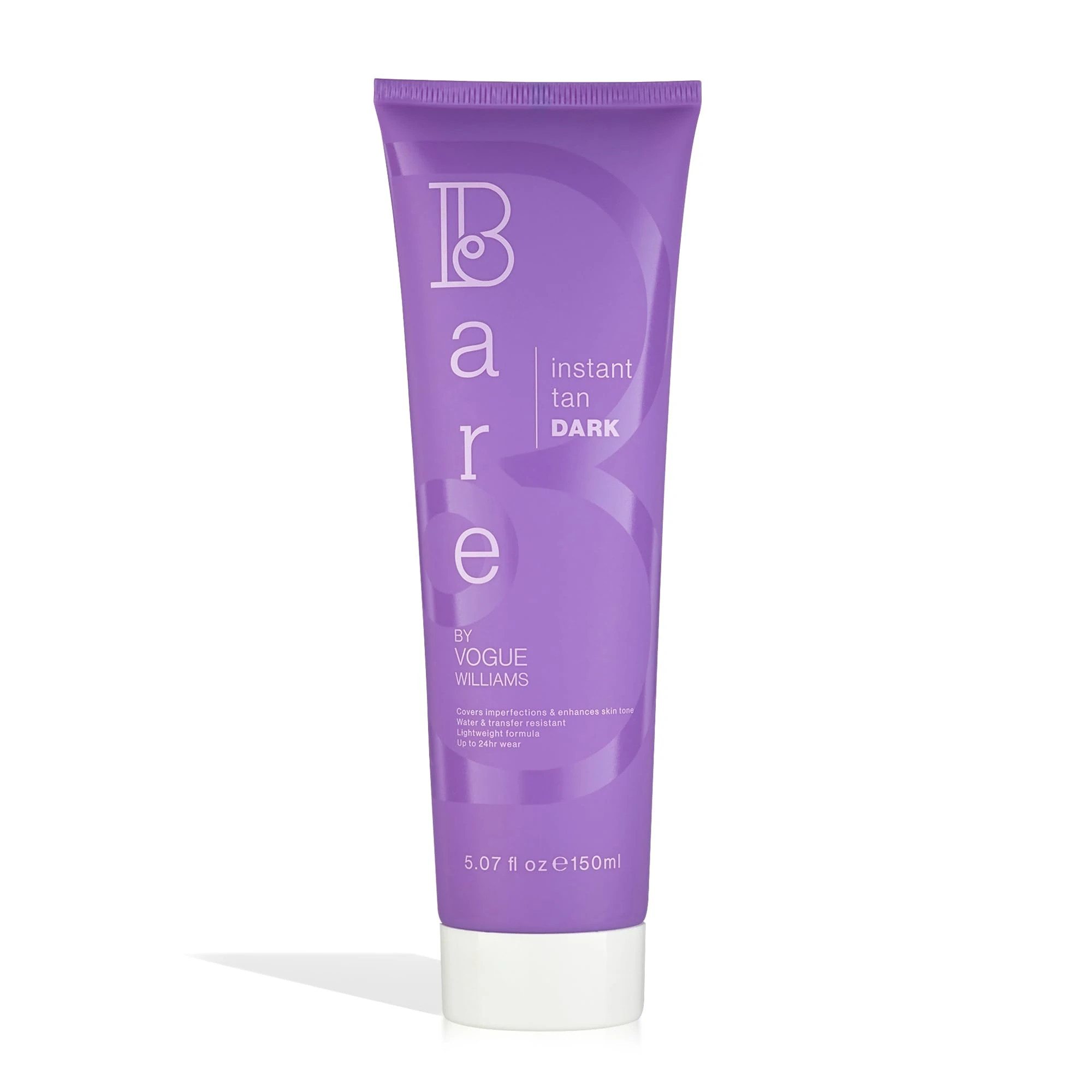 Bare by Vogue Instant Tan - Dark 150ml, Wash-Off Formula for Streak-Free, Natural-Looking Glow - Infused with Super Peptides for Plump, Smooth & Firm Skin
