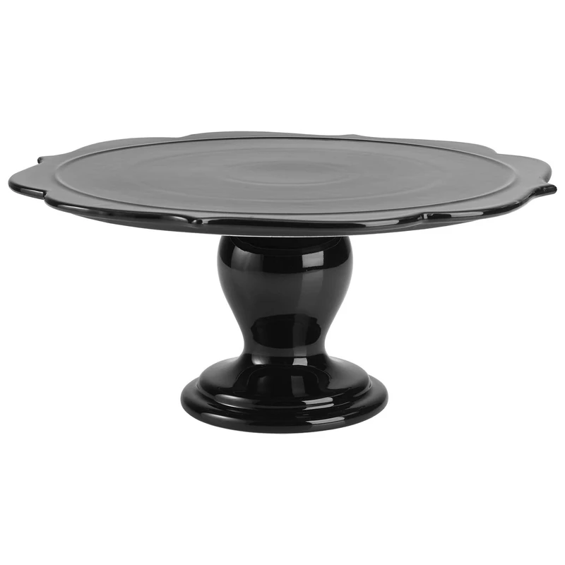 RBV Birkmann Cake Platters, Ceramic, Glossy Black, Ø 34 cm