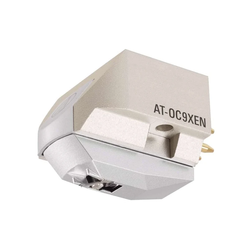 Audio Technica AT-OC9XEN Dual Moving Coil Cartridge with Elliptical Stylus 1/2" Mount includes Mounting Harware and brush (White/Silver)