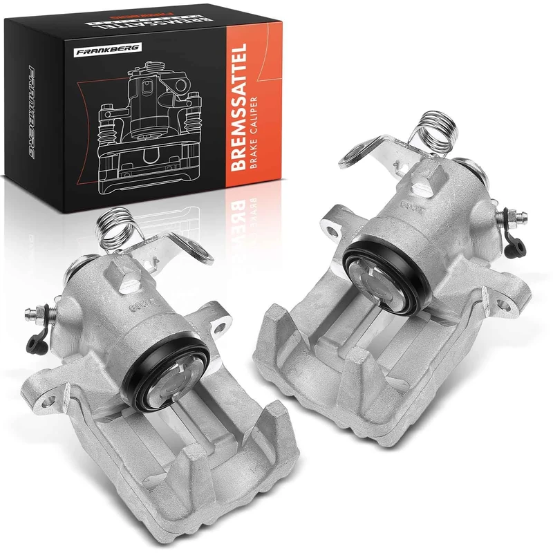 Frankberg 2x Brake Caliper Disc Brake Rear Left Right Aluminium Compatible with Golf IV Polo Fabia I Fabia II A3 Leon Ibiza III TT Cordoba R.o.o.m.s.t.e.r Replace# 1J0615424F