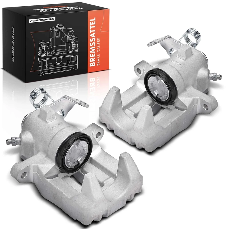 Frankberg 2x Brake Caliper Disc Brake Rear Left Right Aluminium Compatible with C.a.d.d.y III MPV 2KB 2KJ 2CB 2CJ C.a.d.d.y III Box/MPV 2KA 2KH 2CA 2CH Replace# 2K0615423B