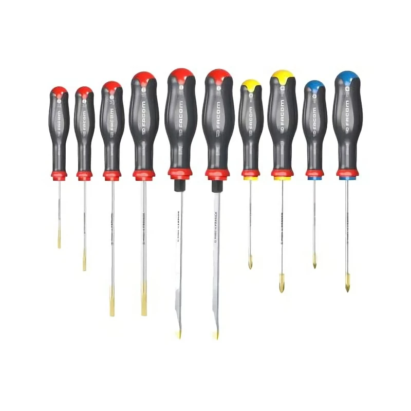 FACOM at.J10 Set of 10 Protwist Screwdrivers with Soft Grip Handle for Comfort and Safety of Use - Long Life - for Professionals and Individuals