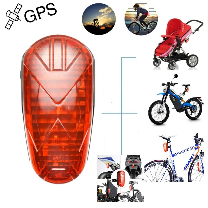 Zeerkeer Anti Theft Real-time Positioning Bicycle LED Taillight GPS Tracker IP65 Waterproof Move Alarm SOS Warning Light Hidden GPS Locator for Bicycle/Motorbike/Baby Carriage