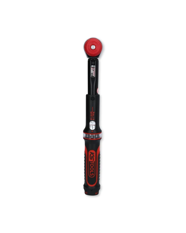 KS Tools Ergotorque® Precision 516.1402 Torque Wrench 1/4 Inch I 1-5 Nm I ± 3% Trigger Accuracy I Ratchet Torque Wrench Car Rotary Knob with Square Drive, Black/Red