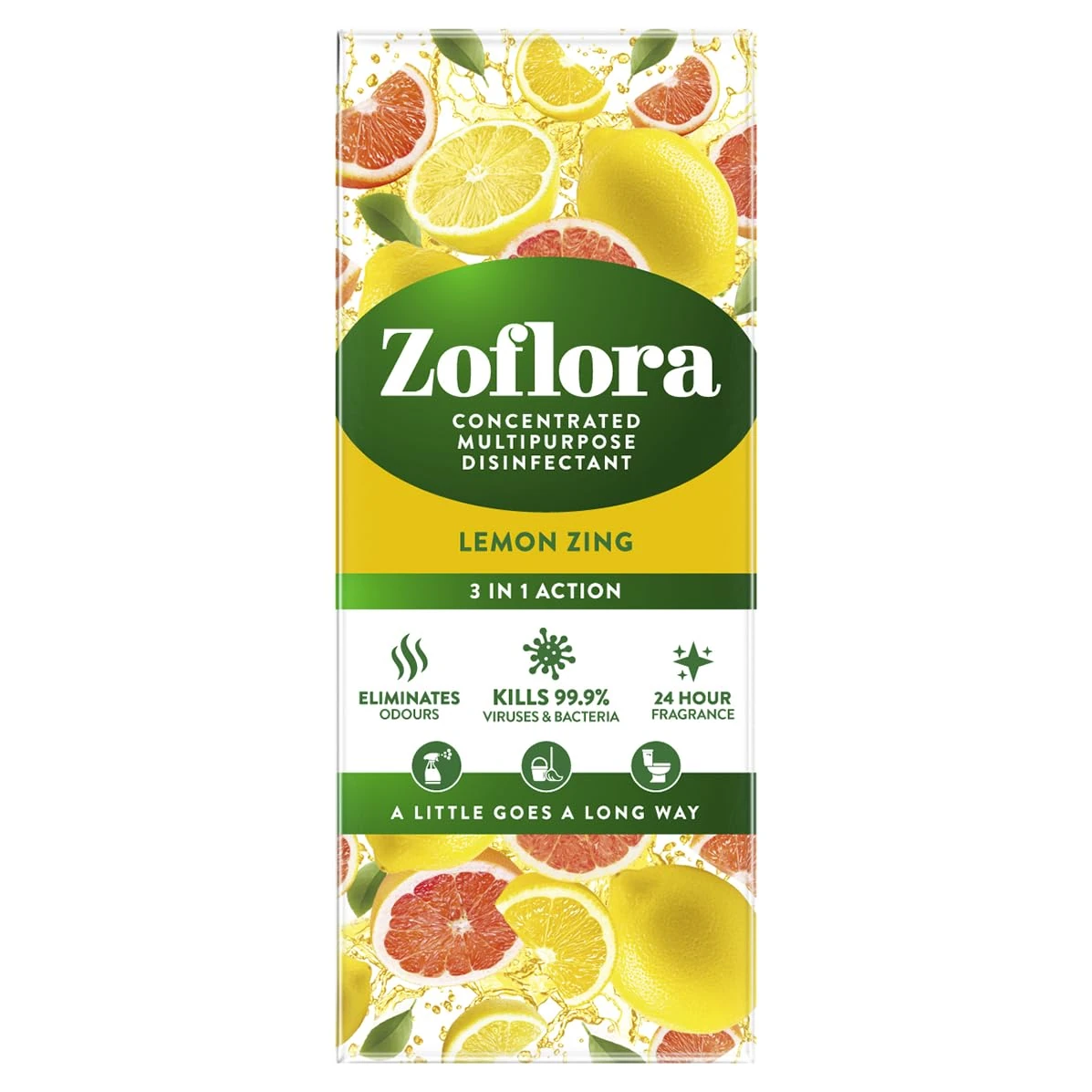 Zoflora Lemon Zing Concentrated Multipurpose Disinfectant Spray, Antibacterial & Multi-Surface, Pet Safe Disinfectant, Kills 99.9% Of Bacteria & Viruses, 1 X 500 ml