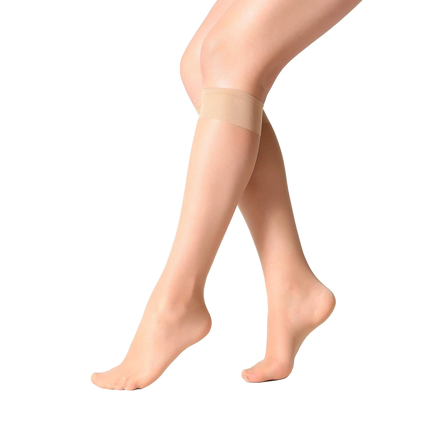 MANZI Women's 12 Pairs Breathable Knee High Pop Socks 15 Denier