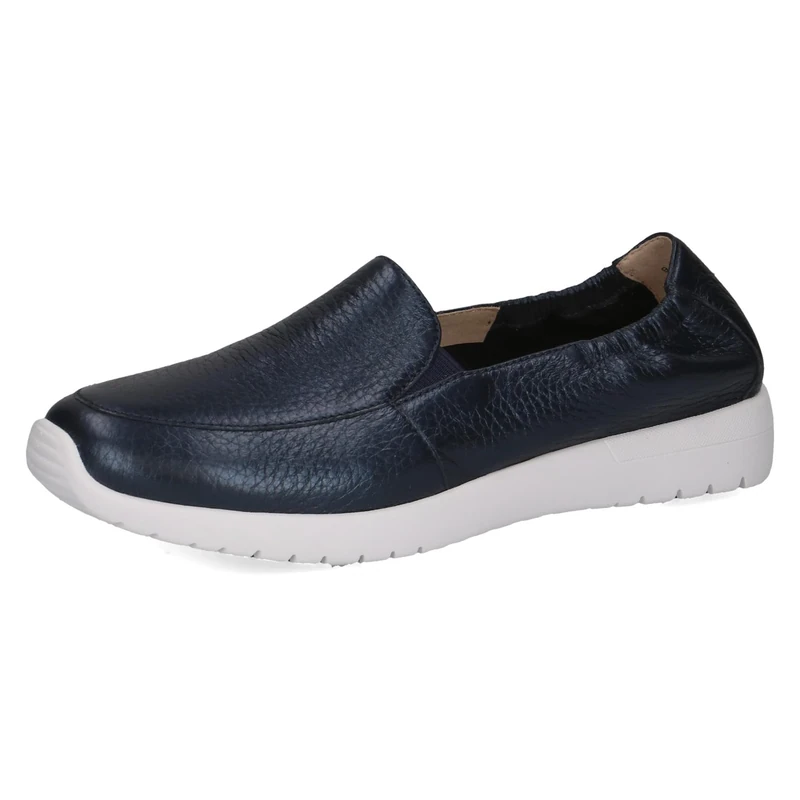 CAPRICE Women's Leather Slip-ons Flat, Blue (Ocean Per.Deer), 6.5 UK