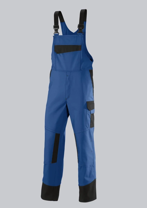 BP 1807-560-52 Bib & Brace, Stretch Braces With Clip Fastenings, 310,00 G/M², Fabric Blend, Mid Grey/Black, Size 43/44