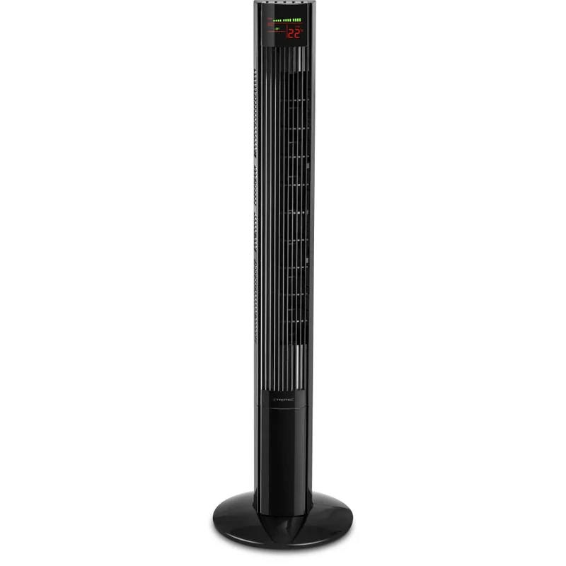 TROTEC TVE 32 T Tower Fan LED Display 45 W Quiet 3 Speeds Automatic Oscillation 60° Timer Remote Control Black